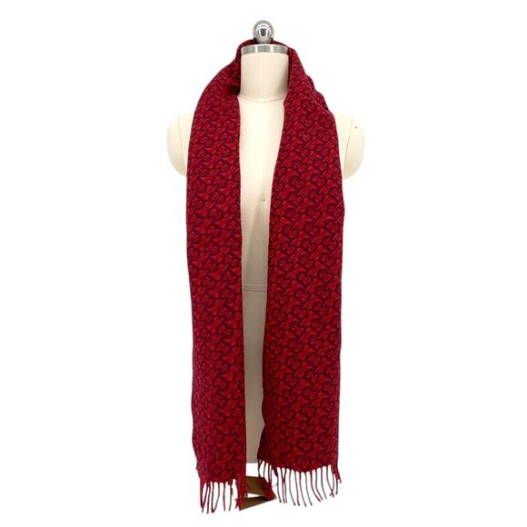 BURBERRY TB Motif Jacquard Cashmere Scarf - Picture 4 of 11
